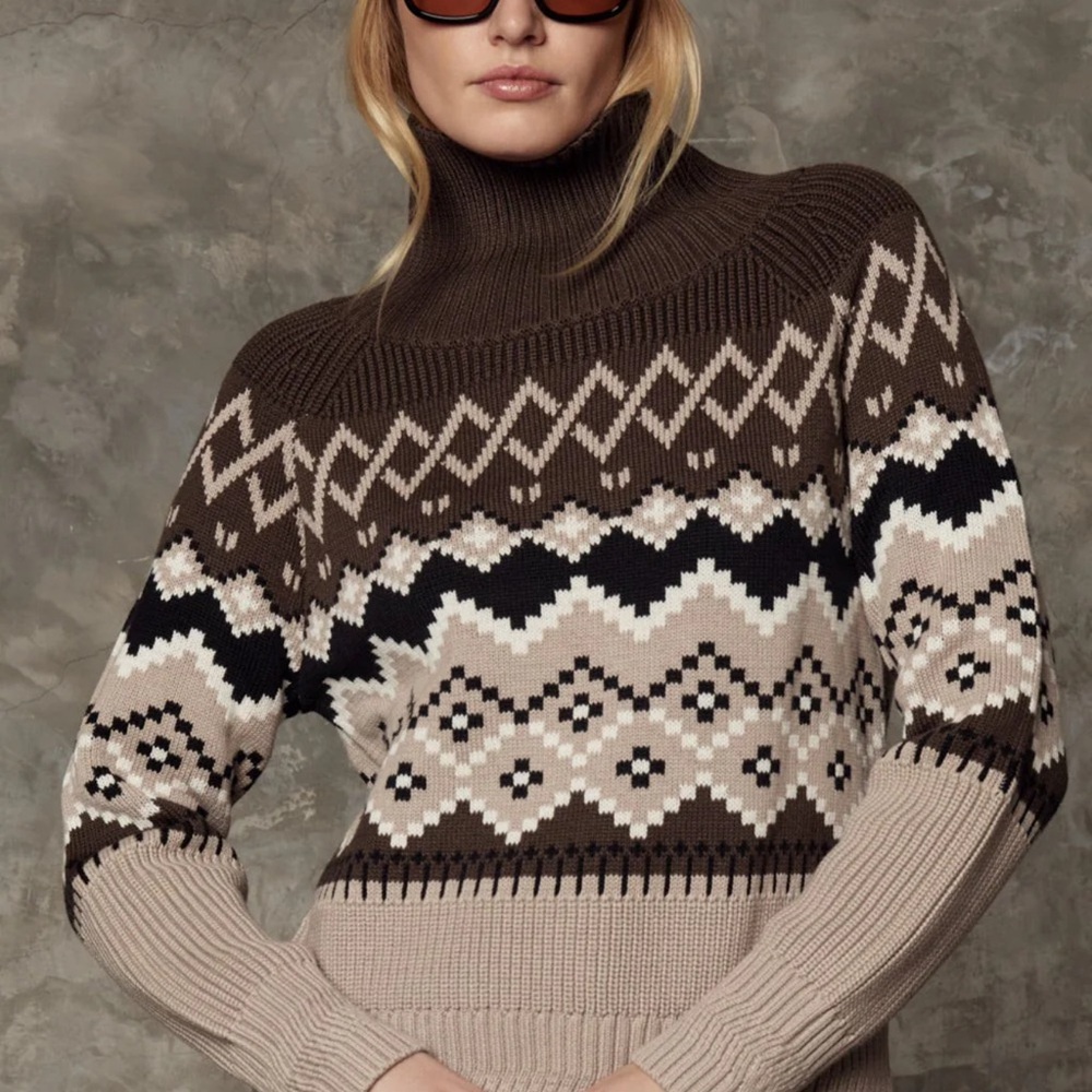 Alp n Rock Patterned Brown Sweater- worn once